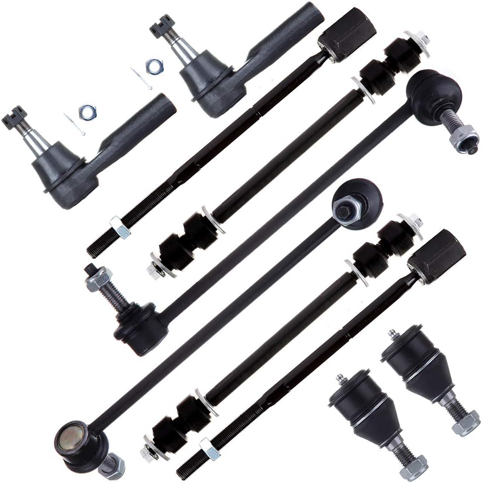 SCITOO 10-PC SET Suspension Kit For Ford Taurus For Mercury Sable Front Sway Bar End Link,Inner Tie Rod End,Lower Ball Joint,Outer Tie Rod End,Rear Sway Bar End Link