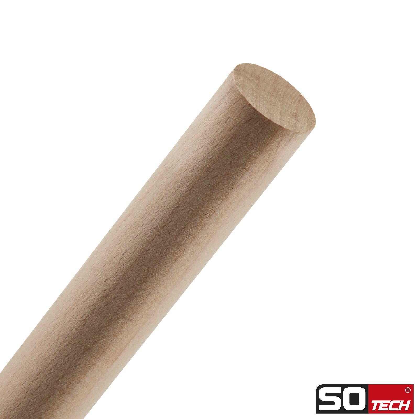 10 piezas SOTECH palos de haya redondos lisos Ø30 x 1180 mm palos de madera redondos para manualidades o como percheros