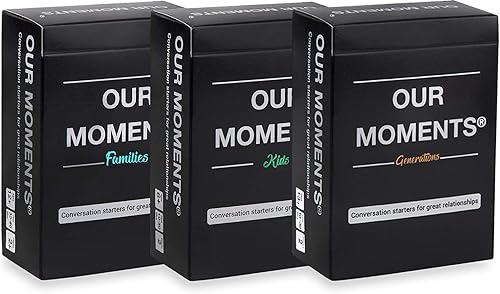 OUR MOMENTS Paquete de cena familiar: 300 iniciadores de conversación que provocan el pensamiento para familias significativas, construcción de