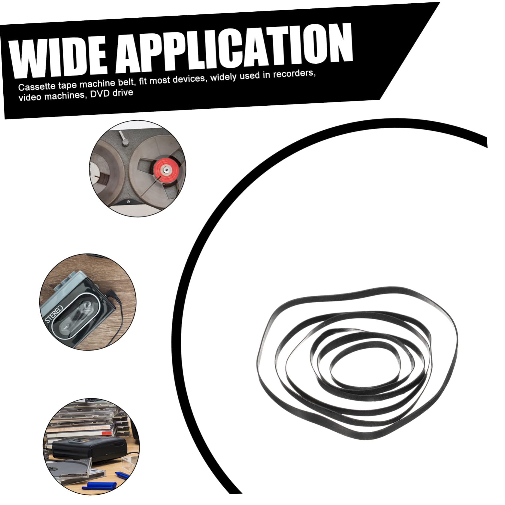 SHINEOFI 50 Pezzi Cinghie in Gomma per Registratore, Cassette Driver Belt, Cinghie per Registratore 4Mm per Riparazione CD Dvd, Accessori per Sostituzione
