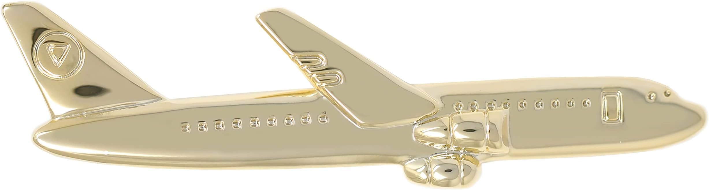 Novelty Gold Tone Airplane Tie Clip With Box Aircraft Plane Airline Tie Clip