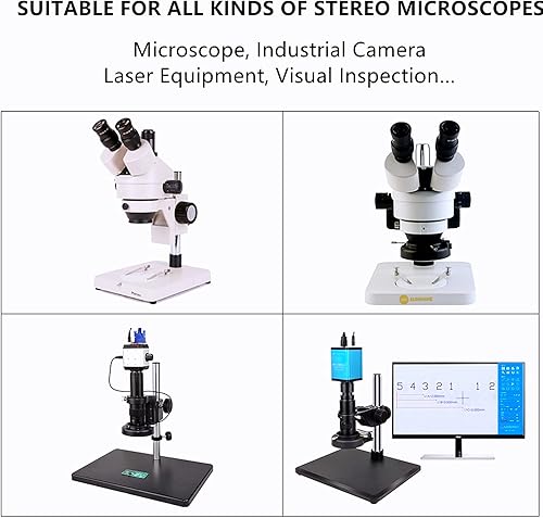 Miniatura 4 de Microscopio 144 luces LED de anillo ajustable, fuente de luz de microscopio para microscopio estéreo de laboratorio, con adaptador de corriente de