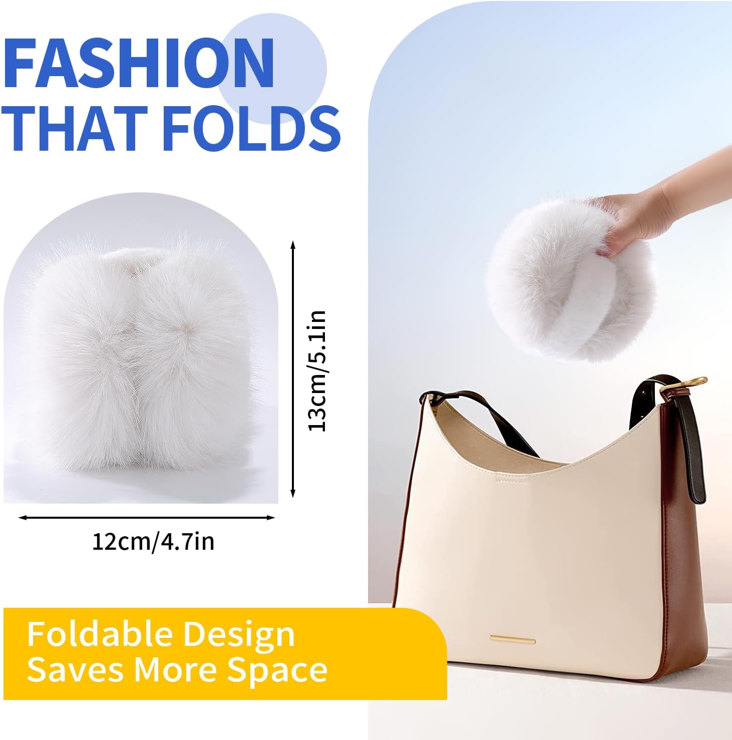 Itopupi Ear Muffs for Women & Men, Faux Fur Earmuffs, Fuzzy Earmuffs for Winter Sports