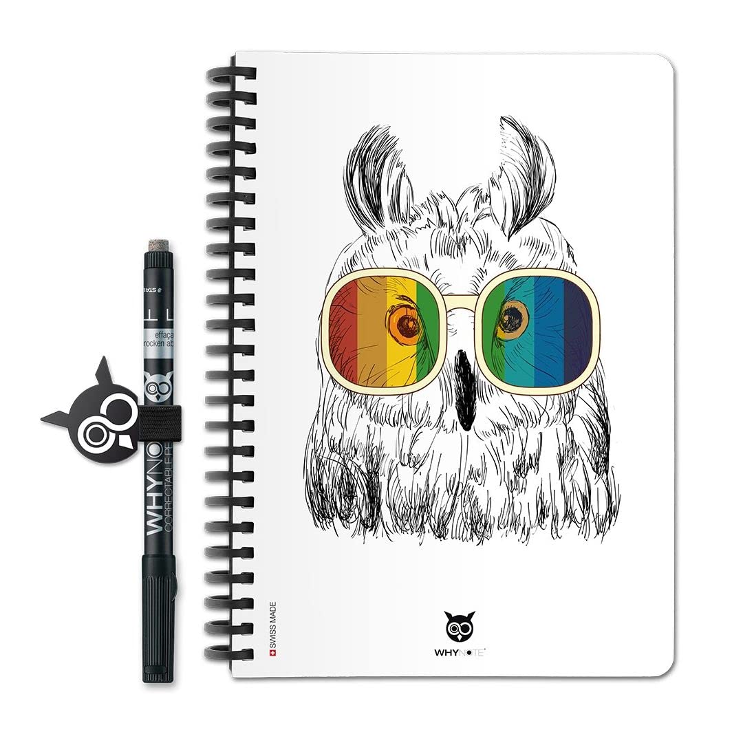 WhyNote Book - A5 - HipsterNotepad - Lined Pages & Detachable Binding, Multicolored