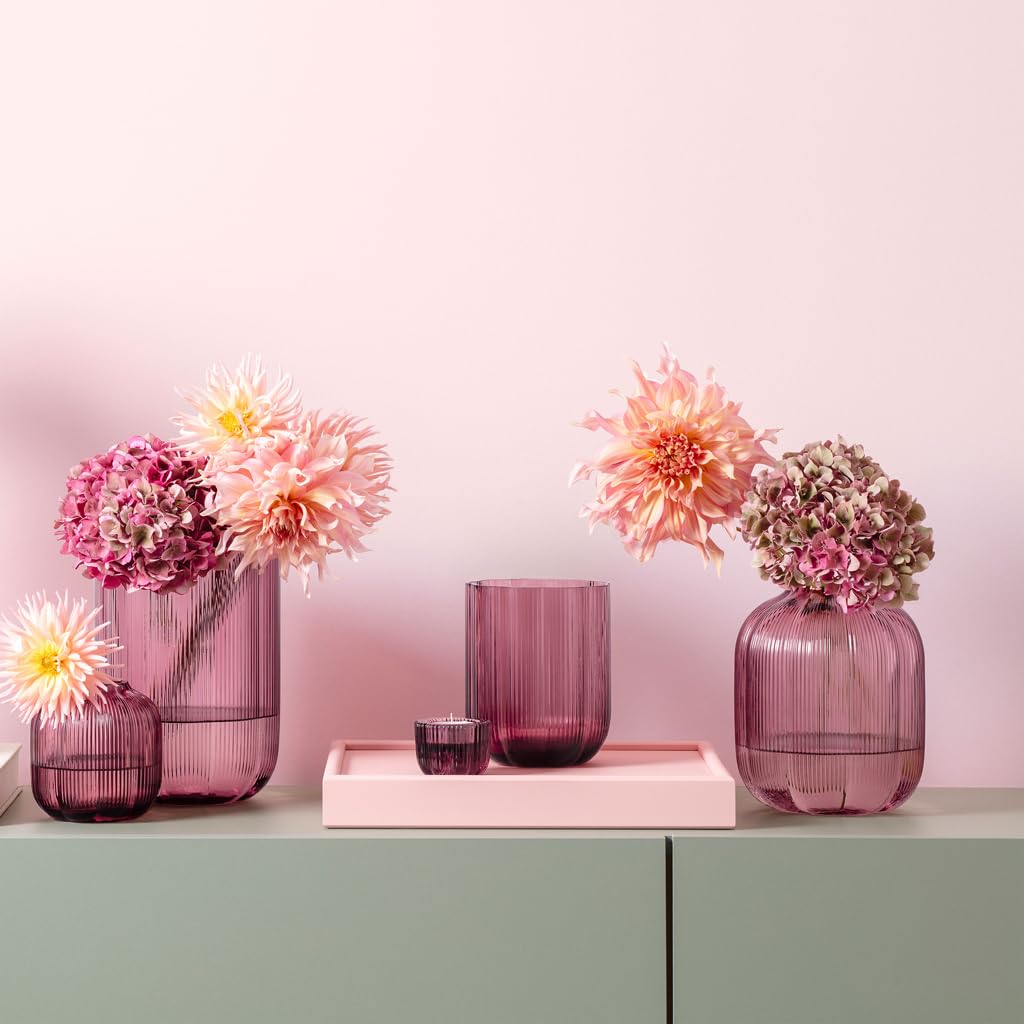 Villeroy & Boch – Fleur Gifts jarrón, Altura: Aprox. 28 cm, Lila, jarrón Floral de Cristal para Ramos Grandes, Cristal