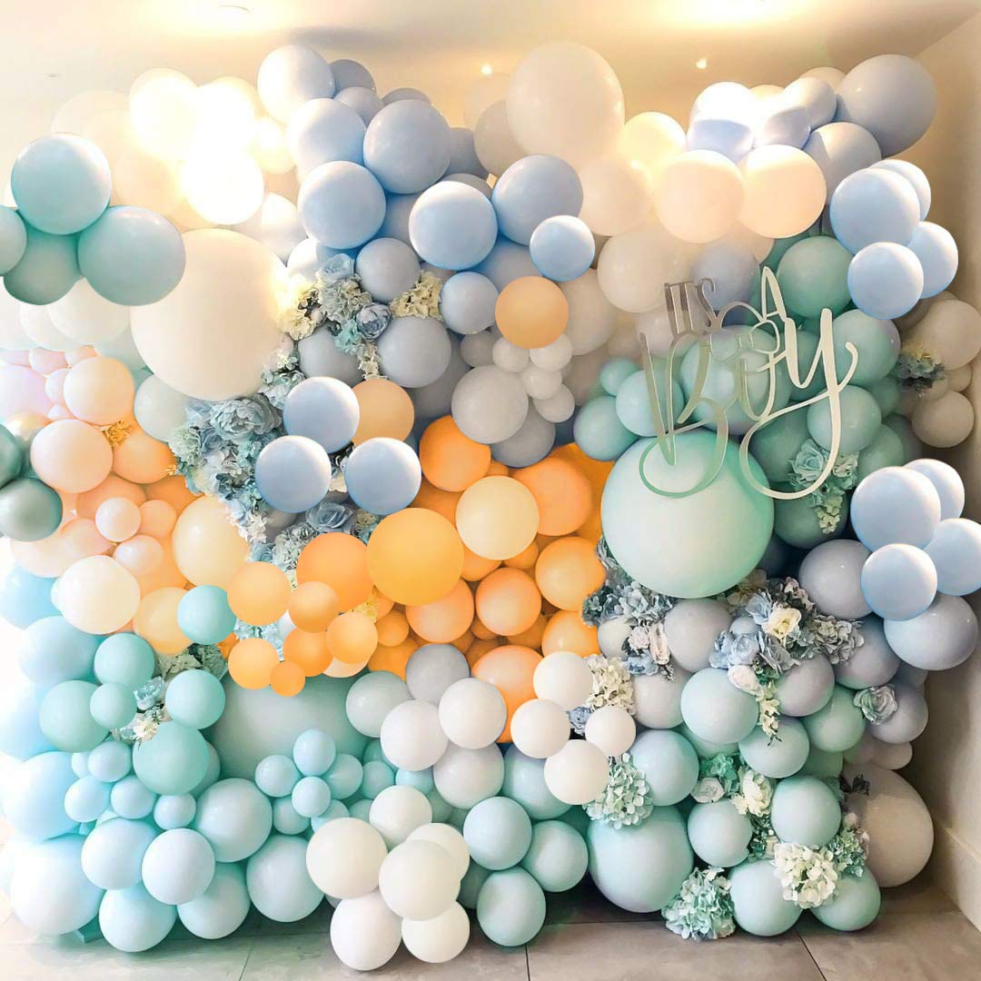 Pastel Blue and Green Balloon Garland arch-Sky Blue Balloon Light Green Balloon 133Pcs Balloon Garland Arch Kit for Wedding Graduation Kids Birthday Party Christmas Baby Shower Party.