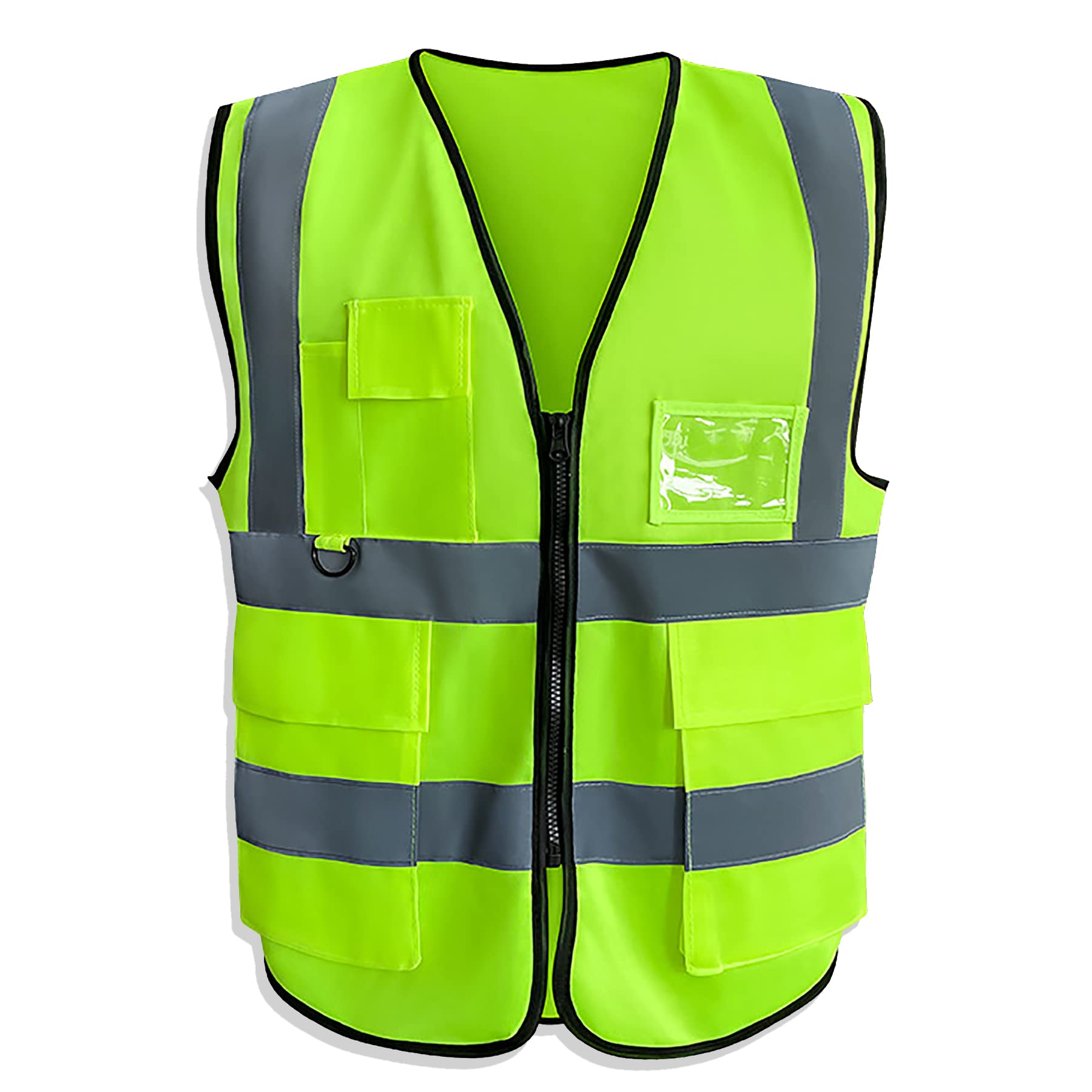 SAGOOITS High Visibility Mesh Safety Reflective Vest With Pockets and  Zipper,Suitable For Men and Women Night Outdoor Running Cycling Walking,  Green