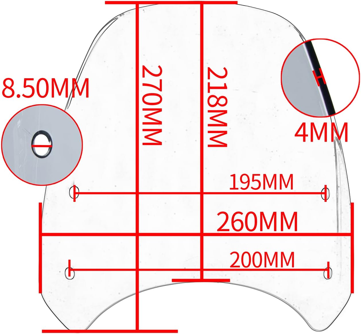 Motorcycle Double Bubble Windshield Windscreen Visor Compatible with Street Twin 900 2019 2020 2021 2022 Pare-brise Flyscreen Protector (Smoke)