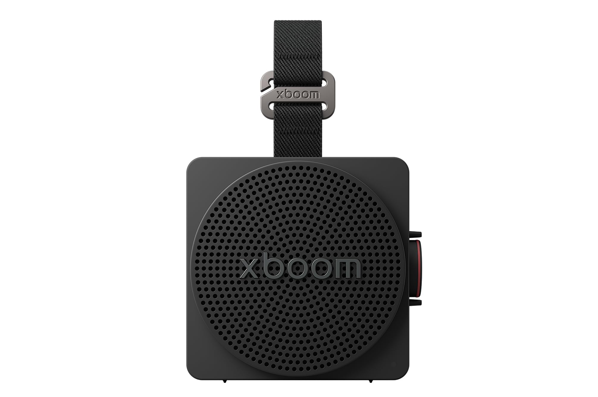 LG xboom Mini by will.i.am, tragbarer Bluetooth-Lautsprecher, praktischer Trageriemen, (5W, Signature Sound, IP67, bis zu 10 Std. Akkulaufzeit), Schwarz