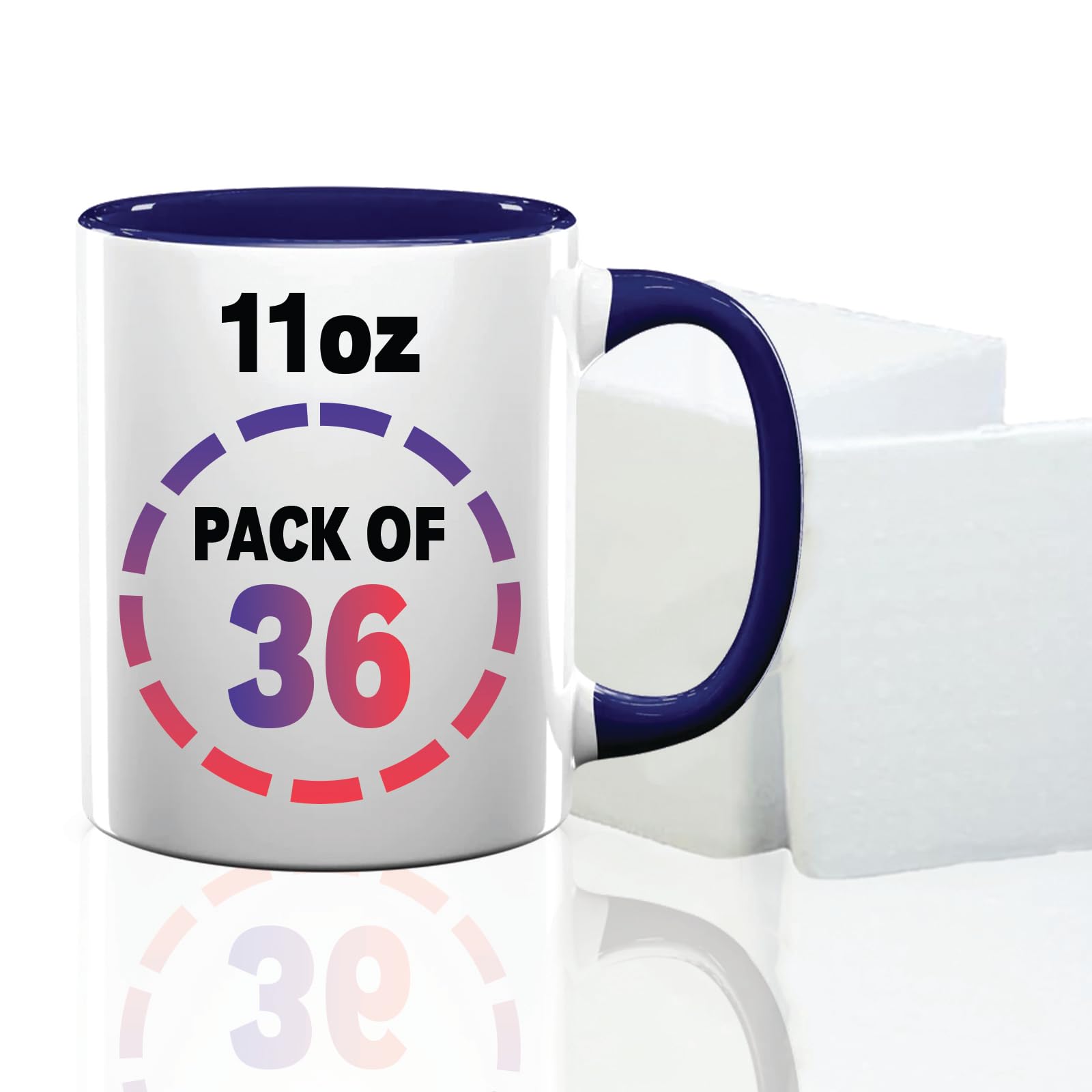 Tazas de café de cerámica personalizadas de 325 ml, tazas de café personalizadas con fotos, tazas de café personalizadas, regalos para aniversario, cumpleaños, Navidad (azul, paquete de 36)