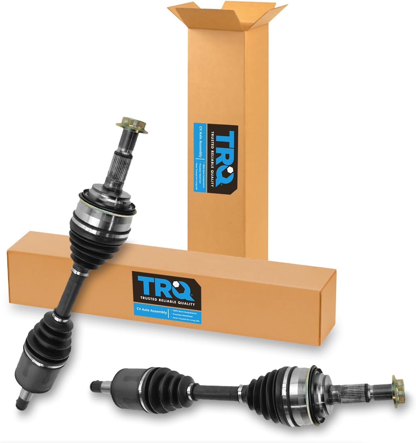 TRQ Front Driver Side and Passenger Side CV Axle Assembly Set 2 Piece Compatible with 2007-2021 Toyota Tundra 4WD 2008-2022 Sequoia 4WD