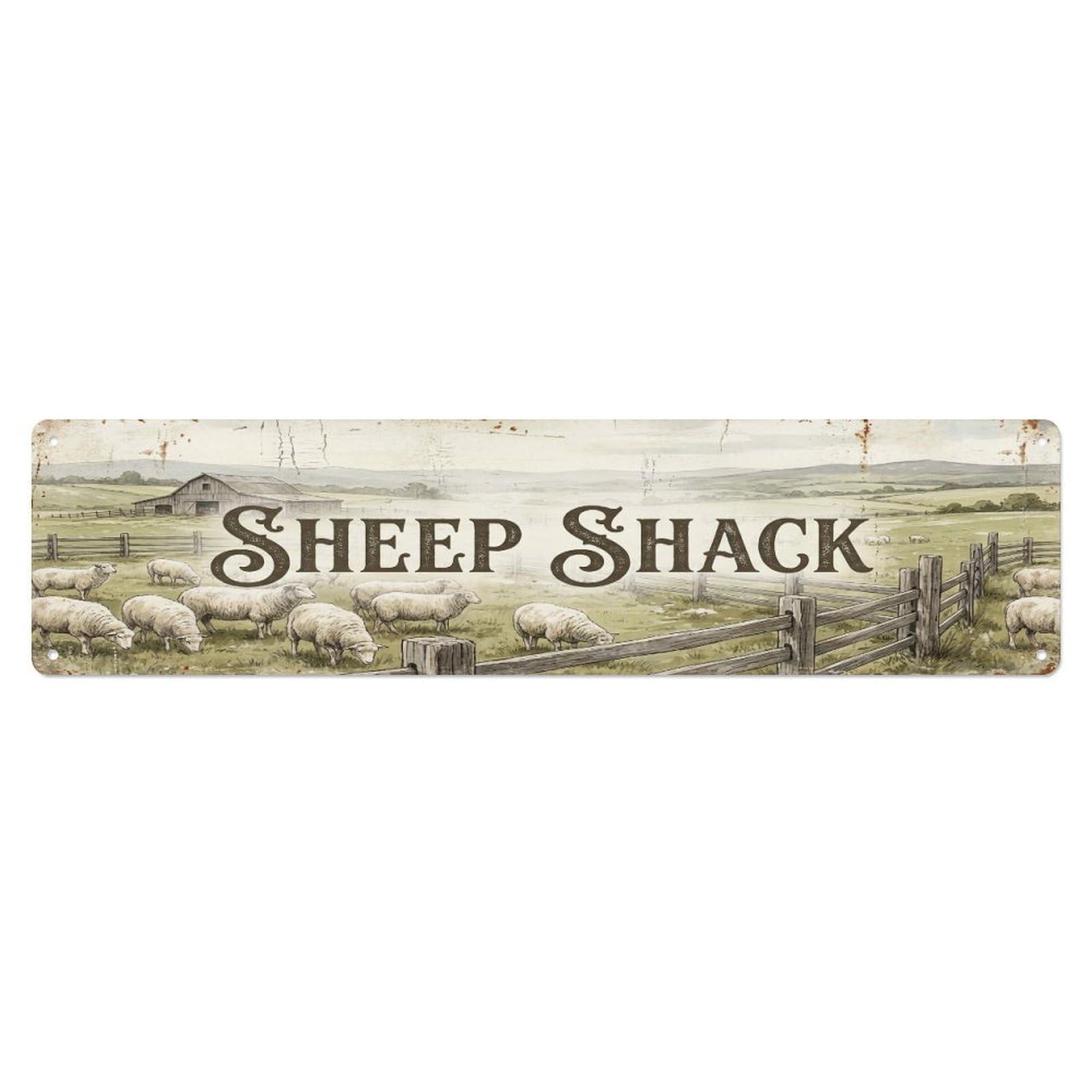 Vintage Pen Baa Sheep Farmhouse Funny Sheep Backyard Farm Metal Tin Sign Plaque Wall Decor for Cafe, Club, Garden Metal Poster 4x16Inch