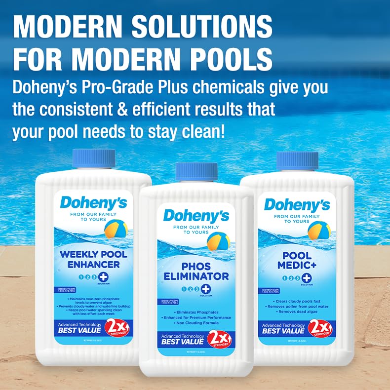 Image of Doheny's Pro-Grade Plus PHOS Eliminator | Quickly and Reliably Removes Phosphates in Your Pool | Non-Clouding Formula | Safe, Simple & Effective Solutions for All Swimming Pools, 1.5L