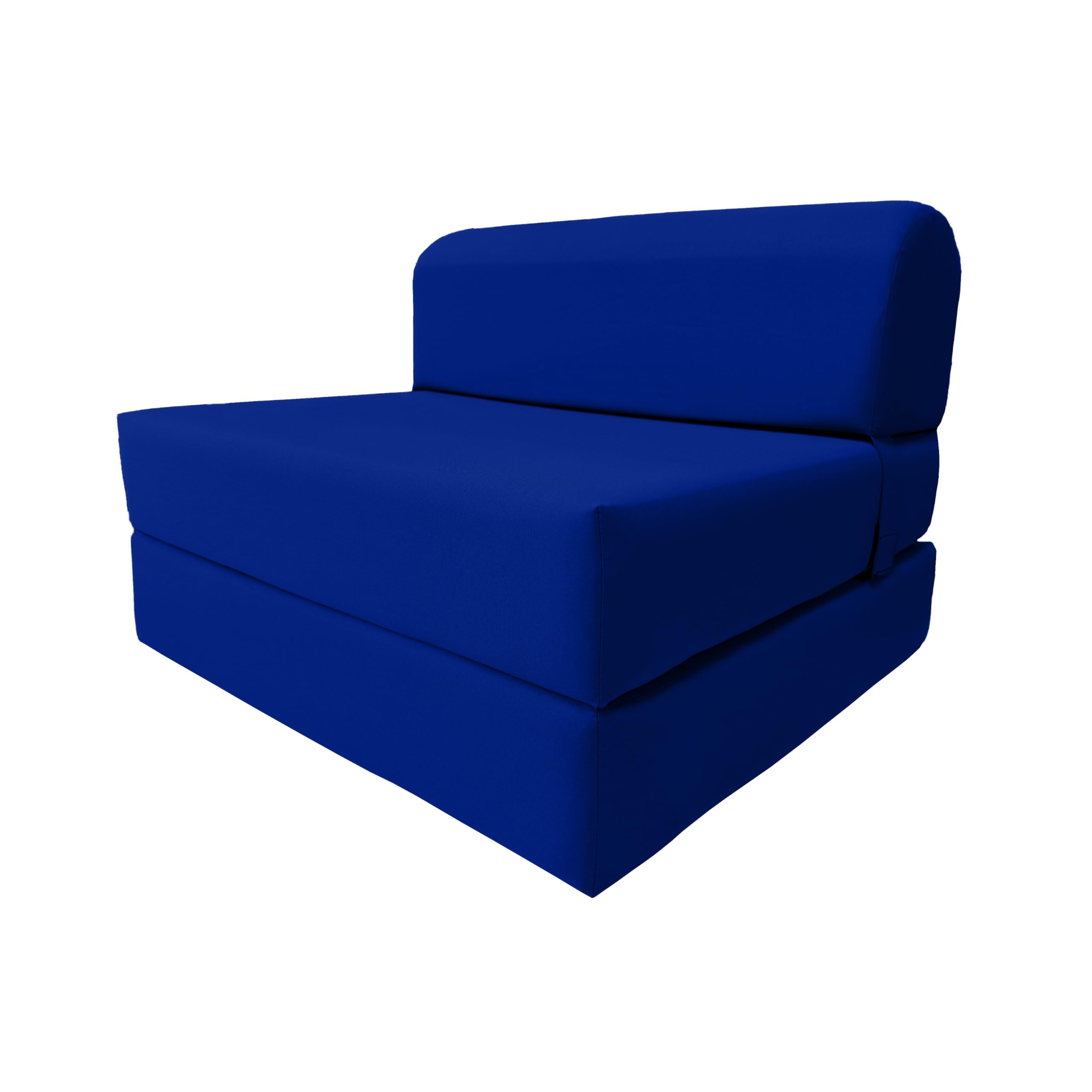 D&D Futon Furniture Sleeper Chair Folding Bed, Studio Sofa Guest Folded Mattress, High Density Foam (70 x 36 x 6, Royal Blue)
