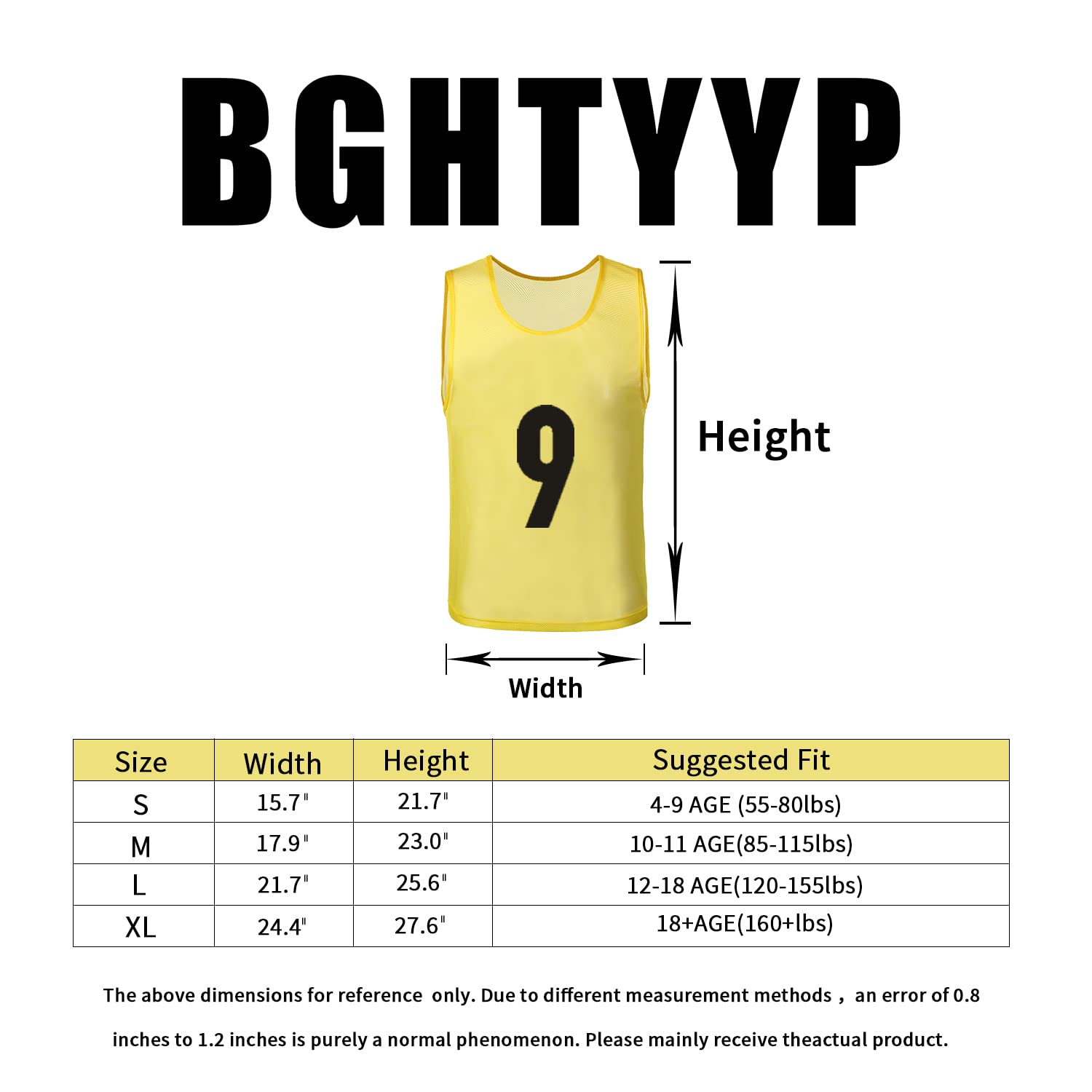 BGHTYYP 24 Pack Nylon Mesh Numbered Soccer Scrimmage Team Practice Vests Pinnies Jerseys Train Vest Youth for Adult Sport Football Basketball