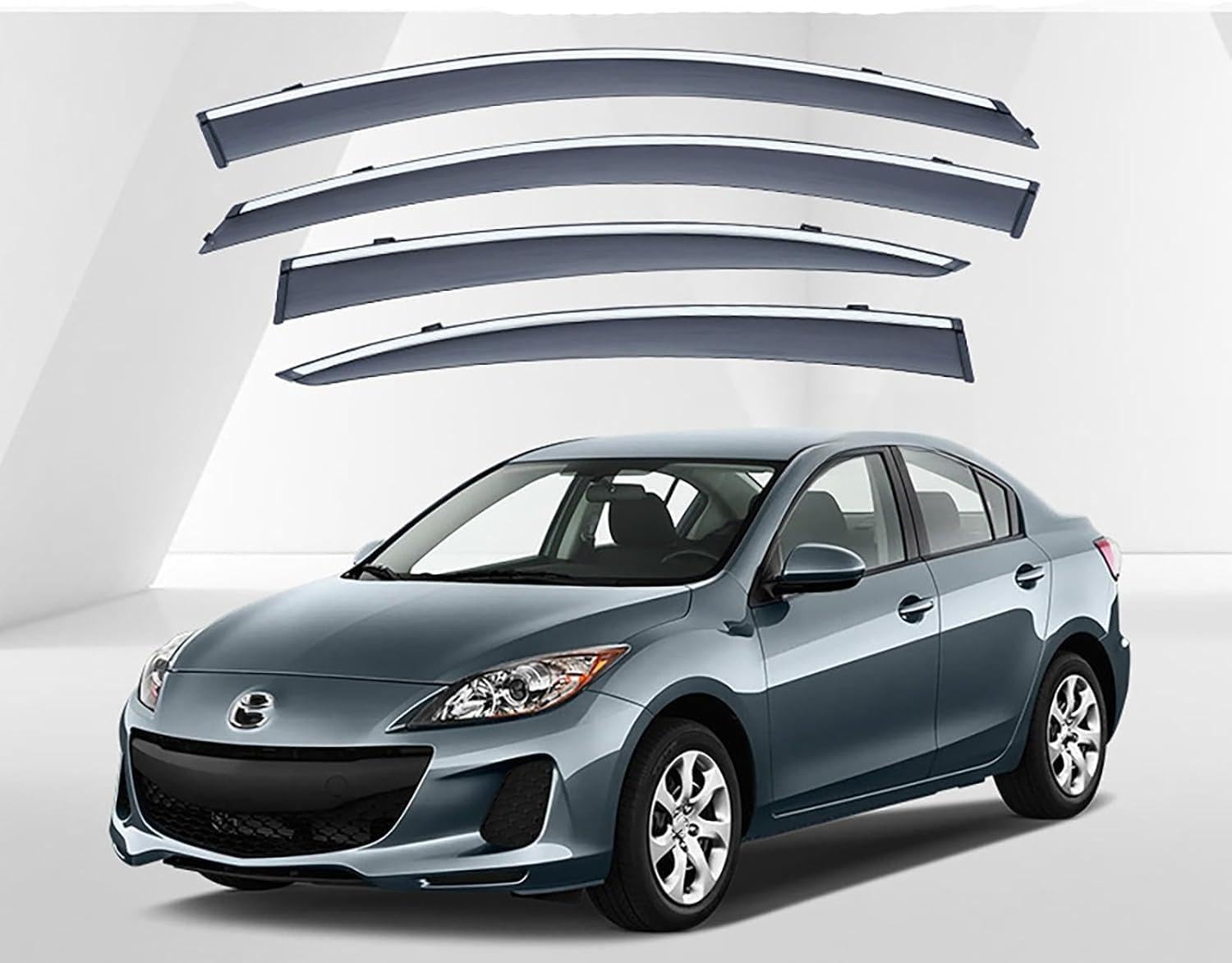 PANXUC Car Wind Deflectors for Mazda 3 Sedan MK2-BL 2011-2015, Side Window Wind Rain Deflector Window Visor Sun Rain Guard Smoke Guards