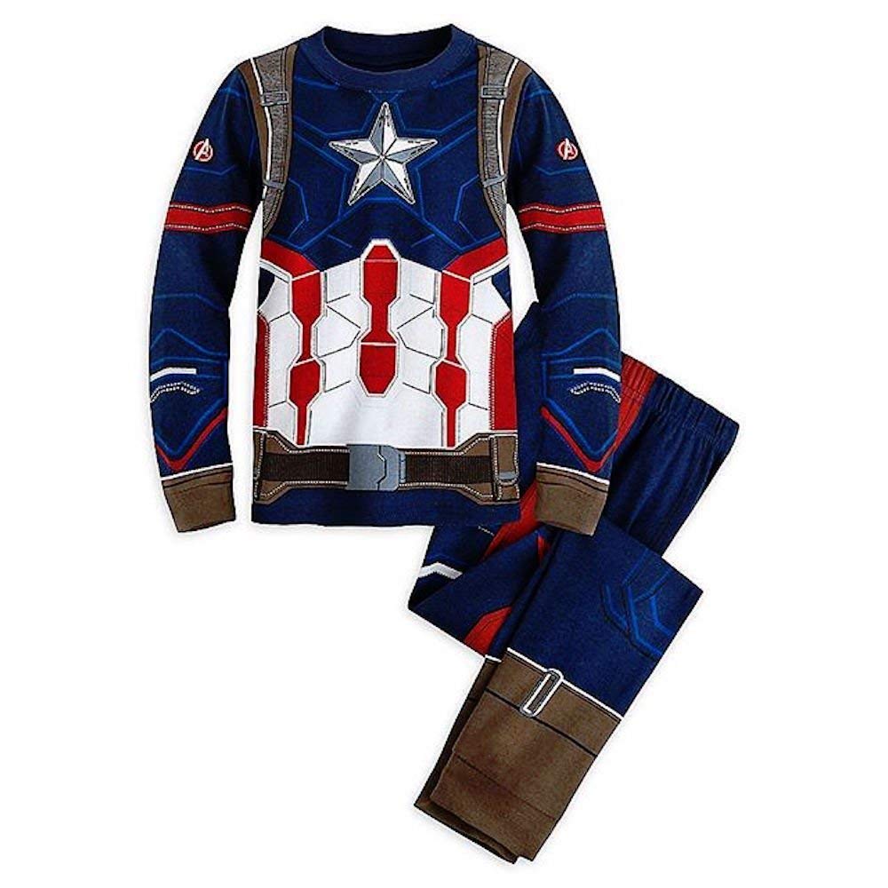 Disney Store Deluxe Captain America Costume Pajama PJ Size Small 6 6X Avengers