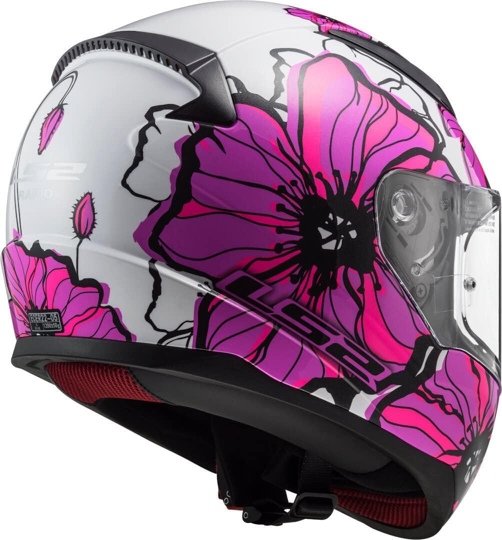 LS2, Casco Integral de Moto Rapid, Poppies, XS