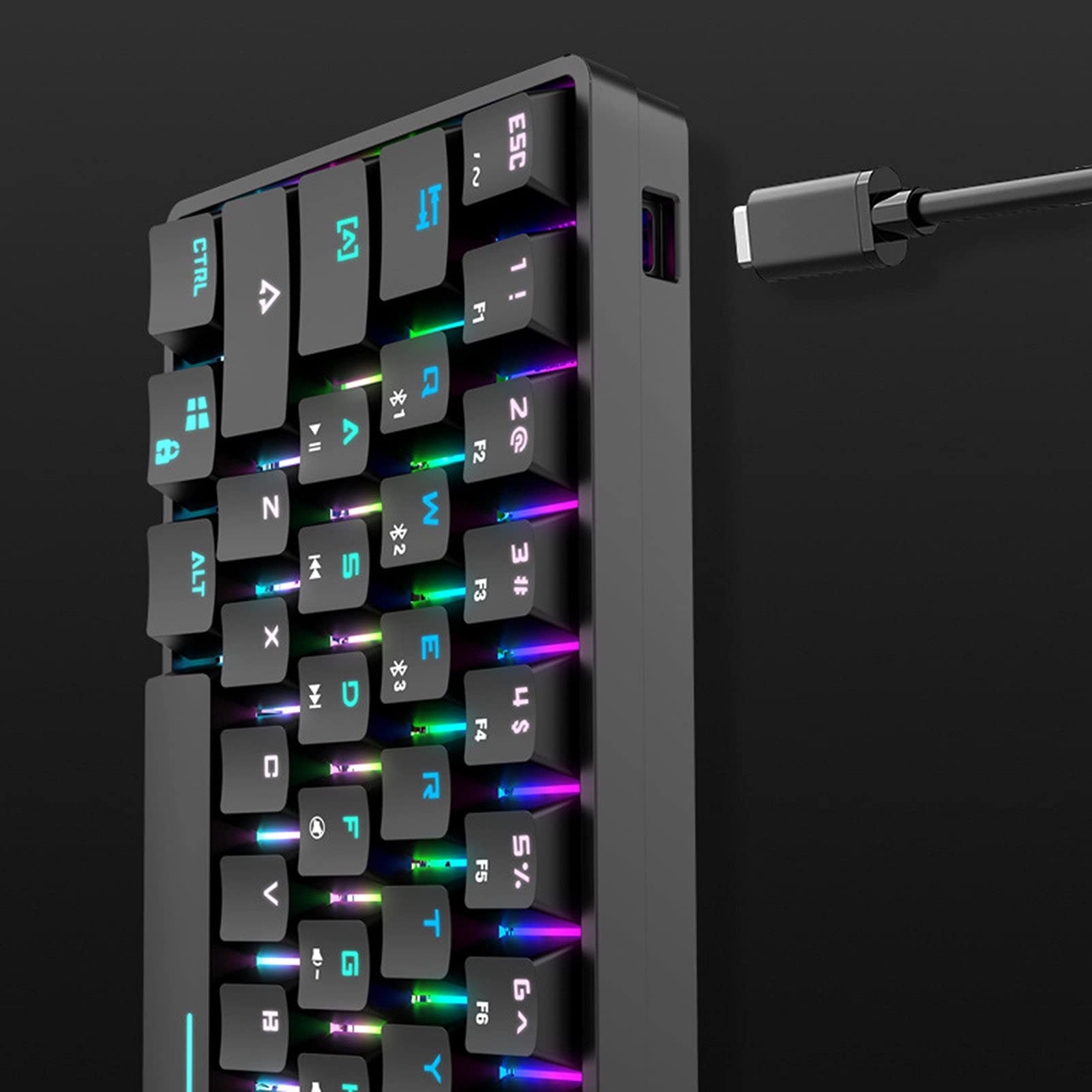 ADITAM Ricevitore 61-Key Dual-ModeLighting - Compatibile Ricarica Keyclick Tastiera Meccanica cablata per PC Tastiera cablata per Computer Periferiche per Computer Double The Comfort
