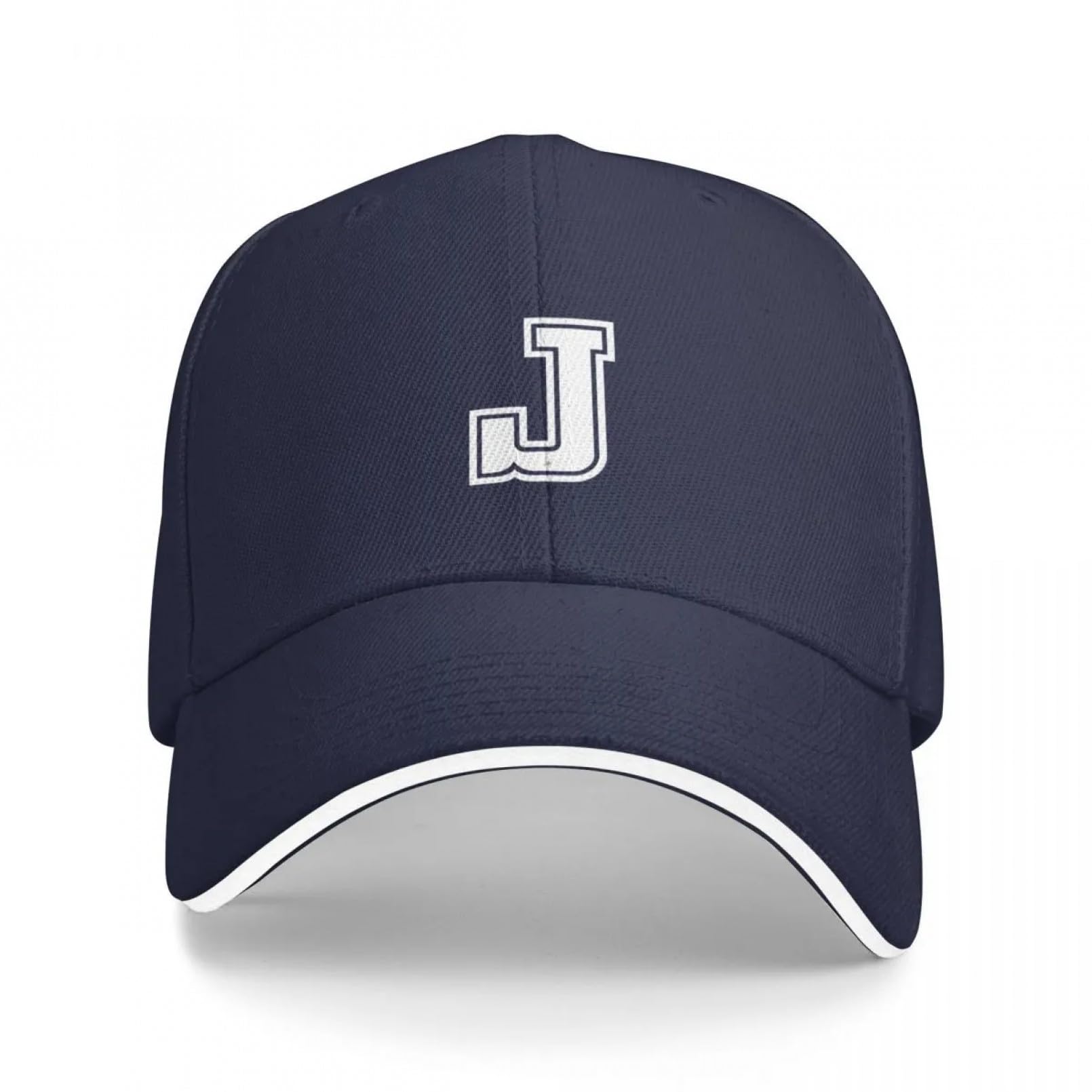 Casquette Baseball Initiale J - Unisexe, 100% Coton, Réglable Par Boucle Métallique - Style Vintage, Protection UV, Pour Sport, Plage, Quotidien - Cadeau Homme/femme