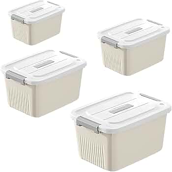 KREPS Plastic Storage With Latching Lids Stackable Storage Containers For Organizing, Large Storage Box For Bedroom, Classroom, Kitchen, Garage, Offic...