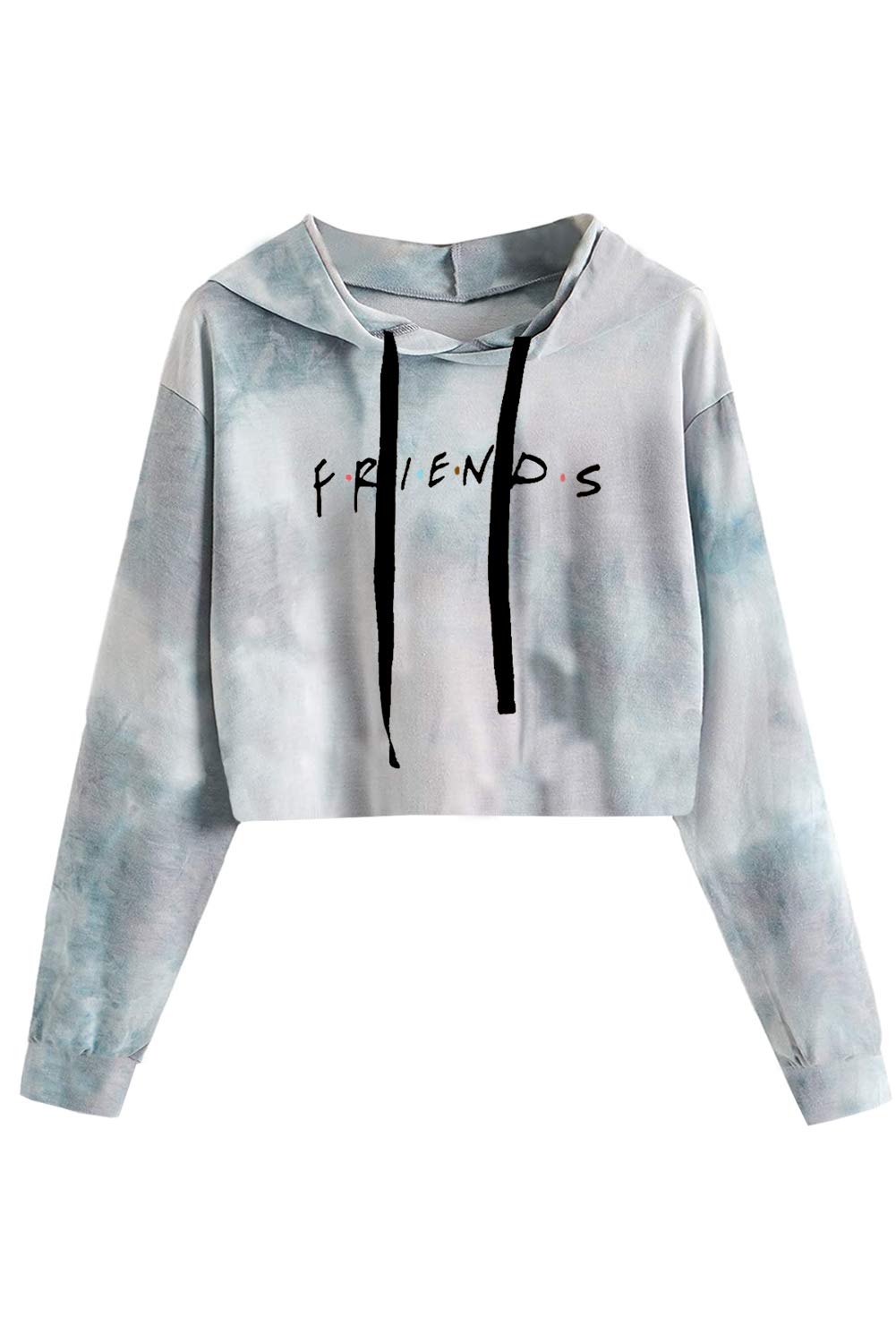 Idepet Women's Casual Letters Print Crop Top Loose Pullover Friends Shirt Teen Girl TV Show Hoodie Sweatshirt