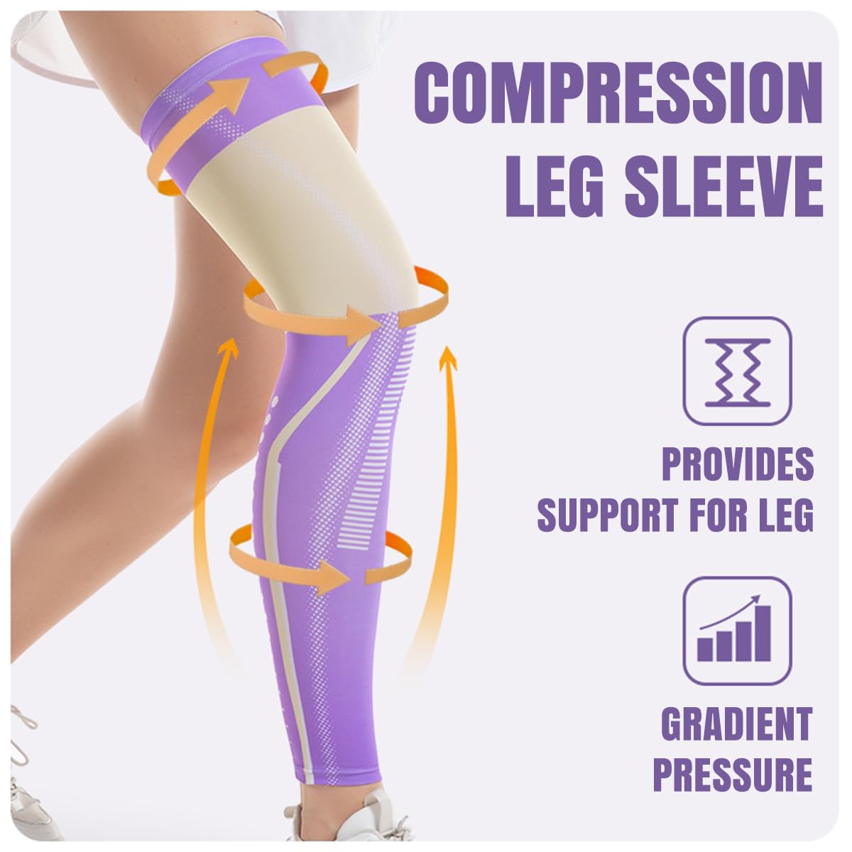 1 Paire Manchettes de Jambes Homme Femmes Genouillère de Compression Manchons de Compression Jambière Manchon de Jambe
