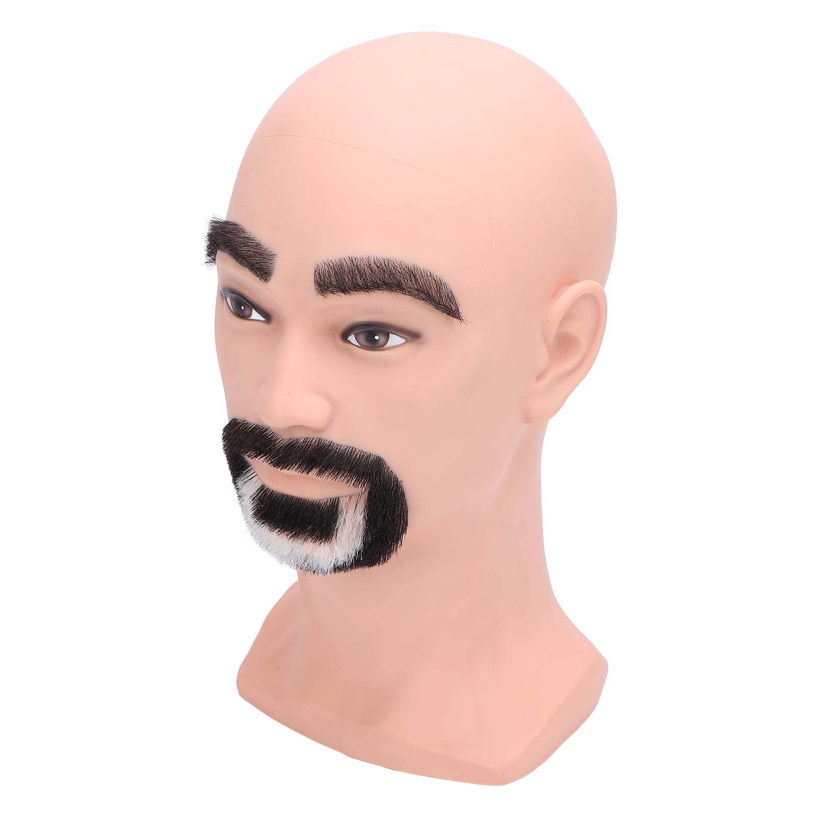 Pongnas Männlicher Friseur-Mannequin-Kopf, Harz-PVC-Kopfmodell mit Bart für das Trimmen von Übungs-Styling-Training