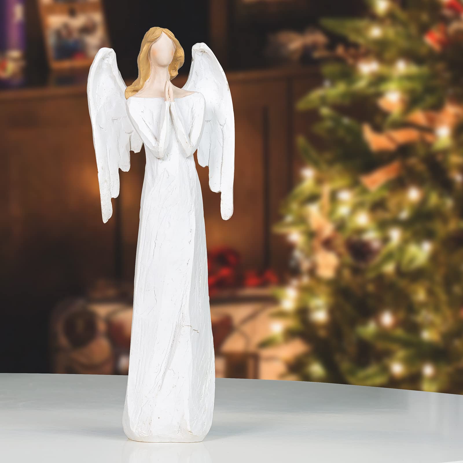 ANGEL ホワイト　完全美品 ZICZAMLA 10.2Inch Angel Statue for Sympathy Gift, Hand-Painted