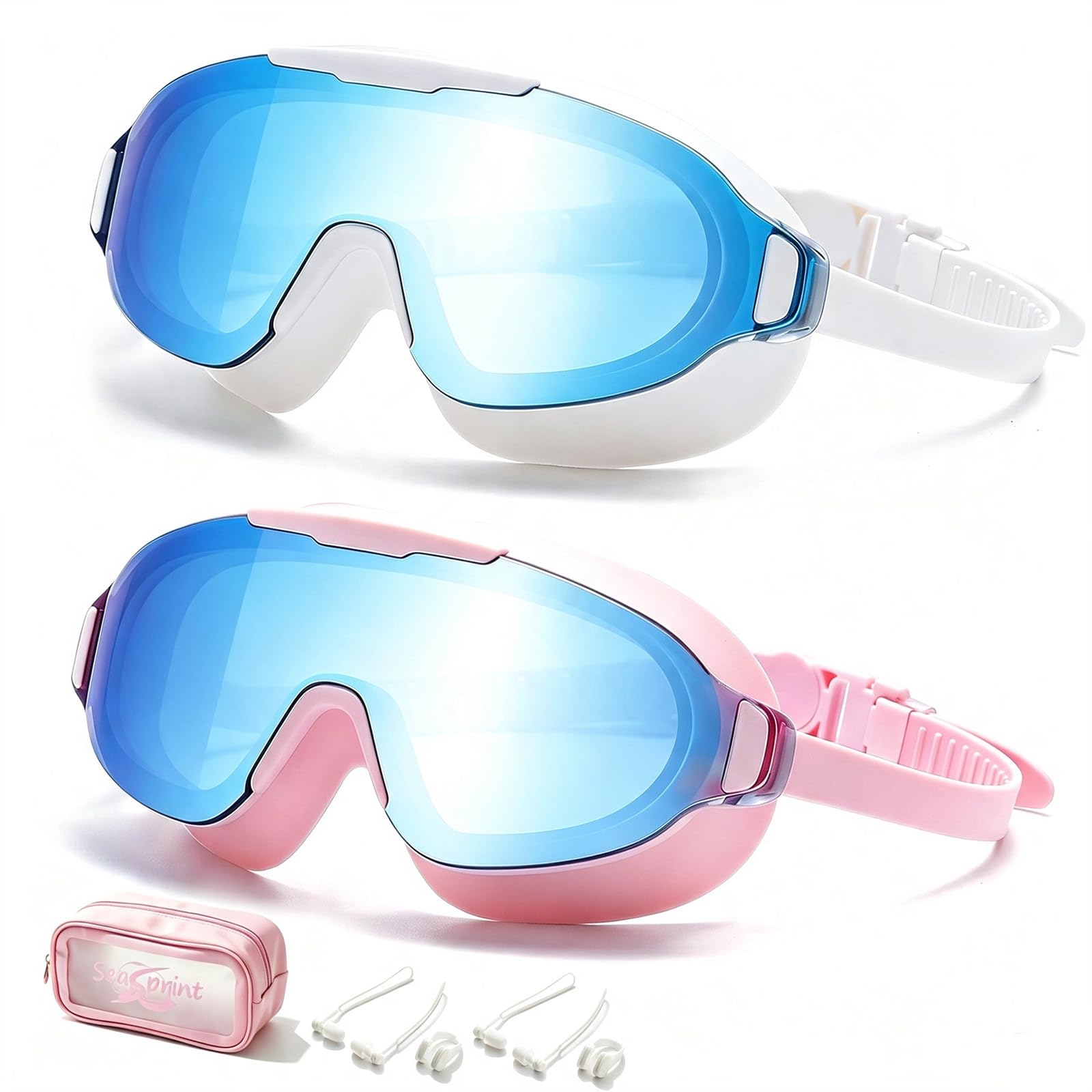 Occhialini da nuoto, grandangolo, anti-appannamento e anti-UV, a prova di perdite, occhiali da nuoto alla moda per uomini e donne