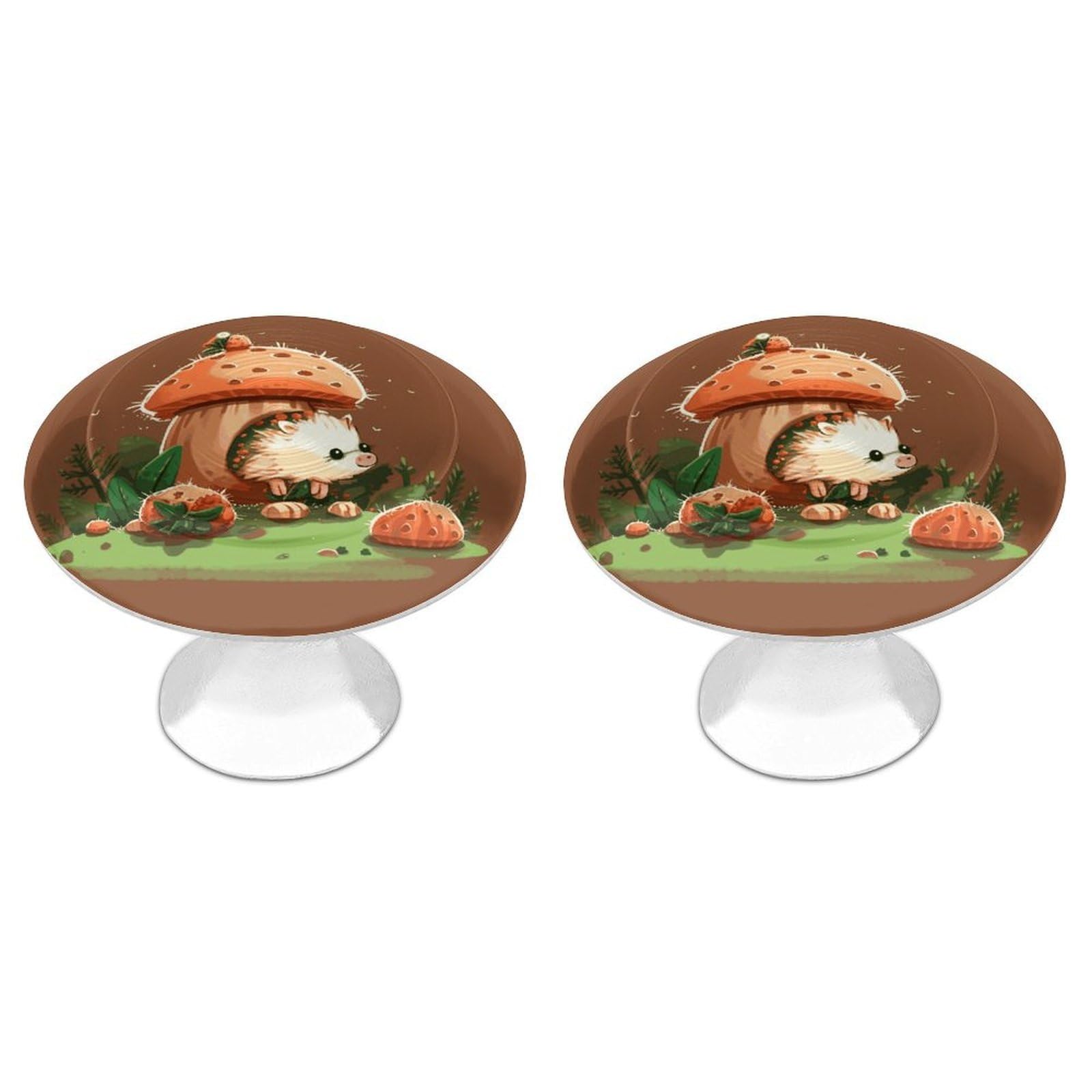 Btcowzrv Style Hedgehog And Mushroom 2 Pack Cabinet Knobs Drawer Pulls