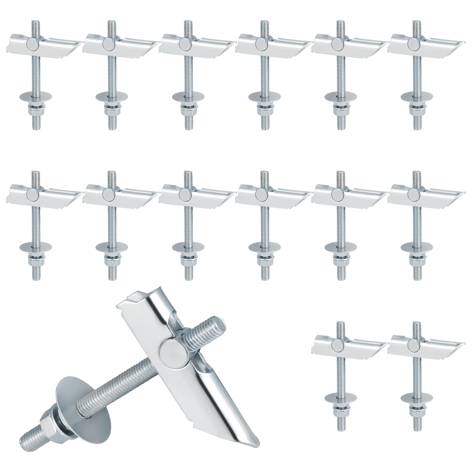 Fentar 15 clavijas giratorias para placas de yeso, acero al carbono M8 x 100 mm, tacos inclinables, tacos de yeso para paredes huecas, fibras de madera y paredes huecas