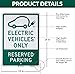 3 PACK - EV Parking Sign Electric Vehicle Reserved 12