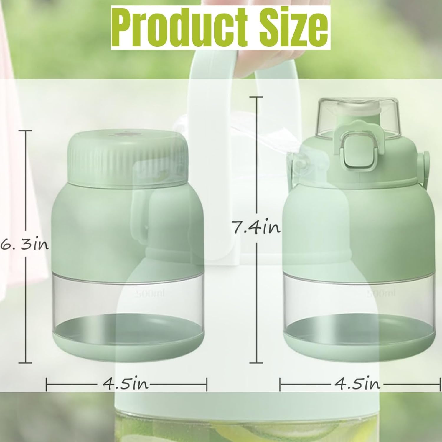 Blender Mini Japan, BPA-Free Electric Citrus Juicer 17 oz, With Straw And Two Lids, Portable Personal Blender for Smoothies, Shakes, Food Prep & Frozen Blendin (2PCS)