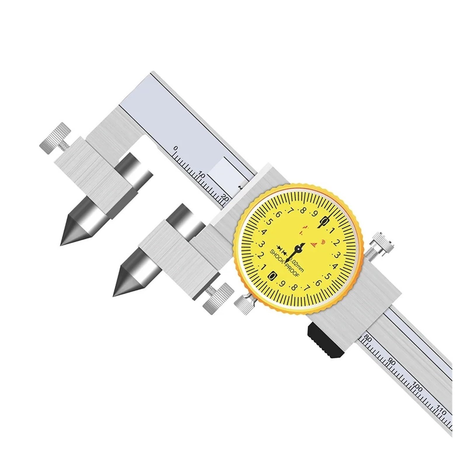 AWWVRLMM 150mm 200mm 300mm Center Hole Distance Measurement PointerType with Watch Caliper 0.02mm Edge Tools(20-300mm)