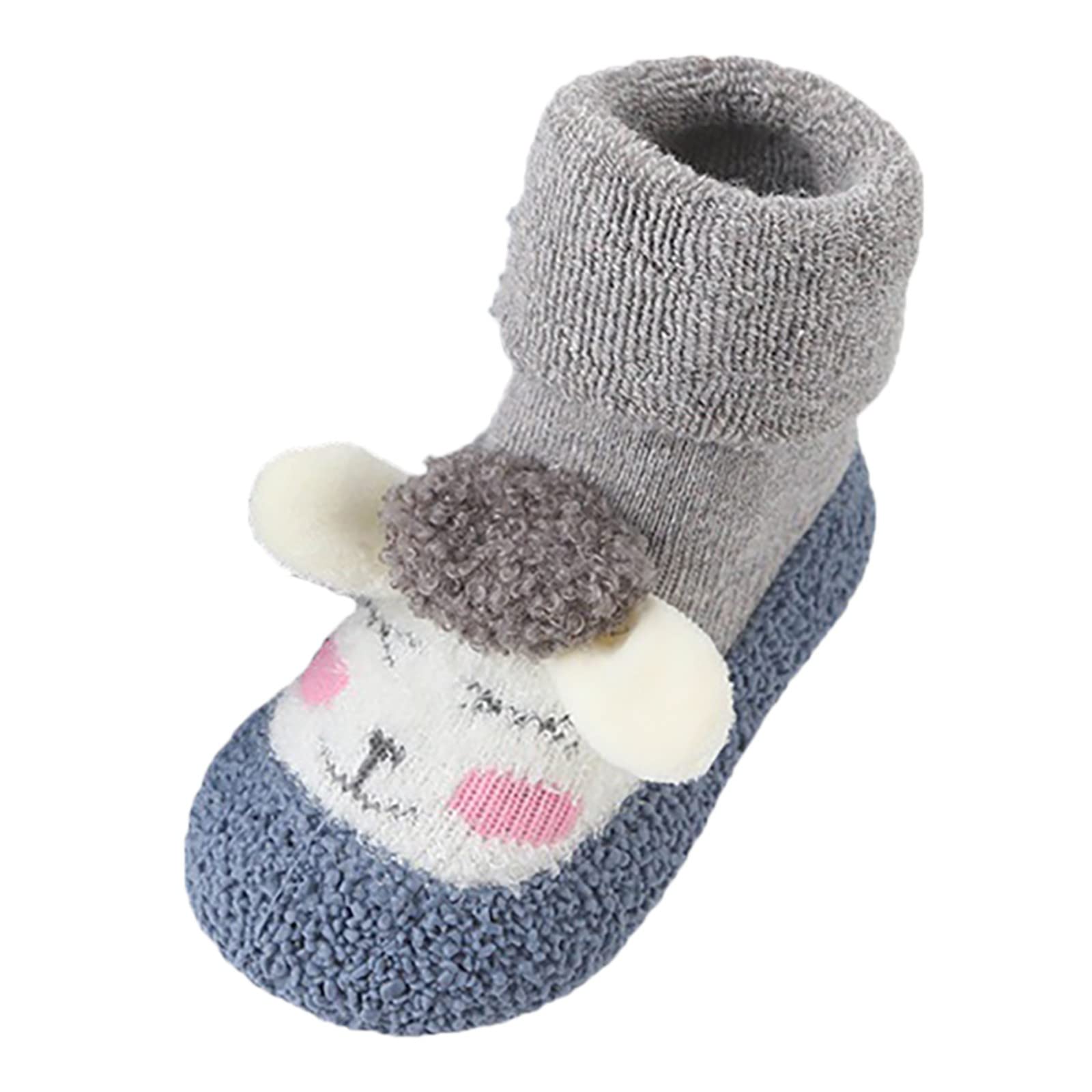 0 to 4 Years Baby Dance Socks Shoes Baby Home Shoes Cute Warm House Shoes For Infant Lined Winter Indoor Shoes
