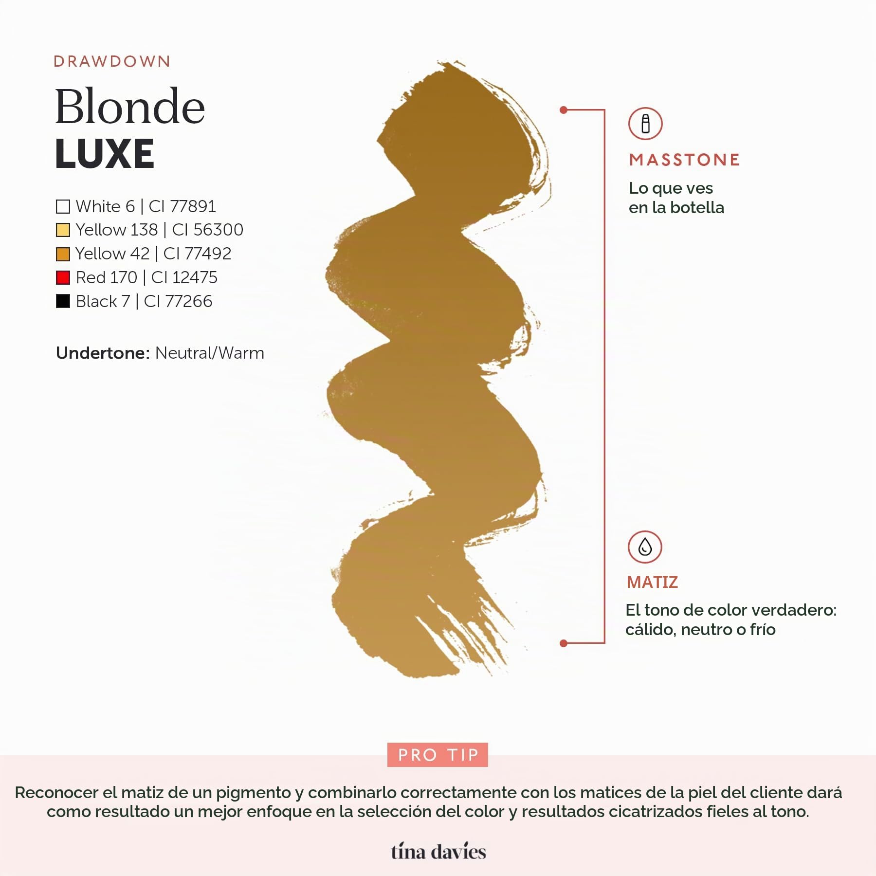 Tina Davies Professional X Perma Blend LUXE Brow Pigments - Pigmento de maquillaje permanente - I INK Brow Pigments LUXE (Blonde LUXE)