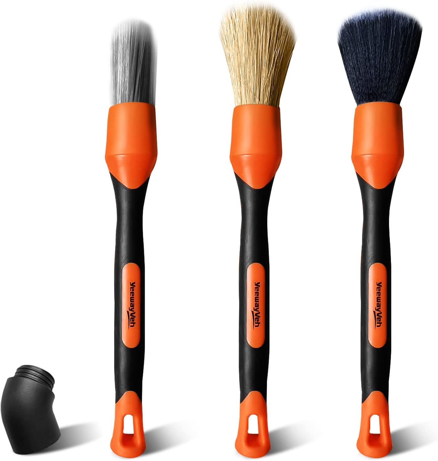 YeewayVeh 3pcs Car Detailing Brush Set, 1pc Boars Hair