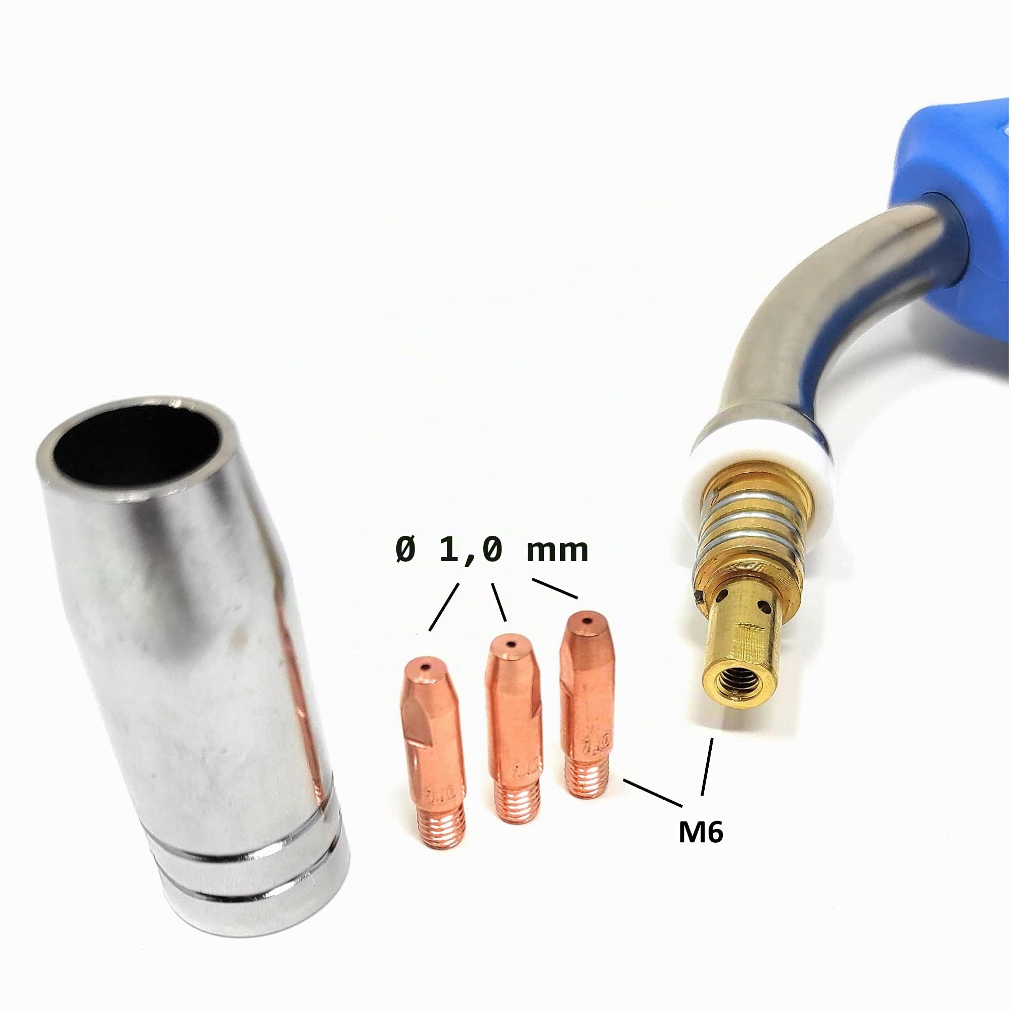 ELCAN Torcia per saldatura a filo professionale da 3 metri MIG MAG 25AK con connettore euro per saldatrice a gas semiautomatica raffreddata ad aria (torcia MB25)