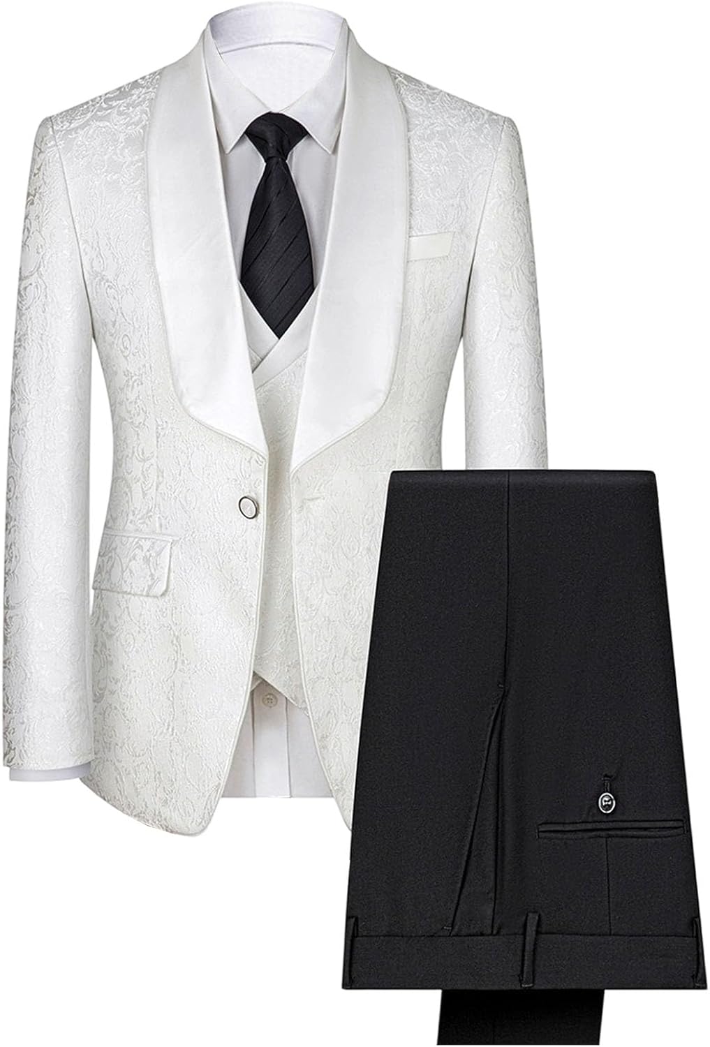 Men's 2 Piece Stylish with Clasp Suit Slim Fit & Casual Tuxedo Jacket Coat Set Wedding Prom Tuxedo Suits Sets