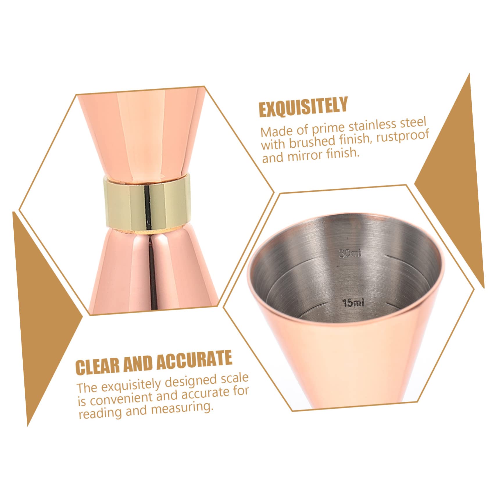 MAGICLULU 3piezas Copa Medidora De Acero Inoxidable Para Cócteles Jigger Para Mezclar Bebidas Casa Fiestas y Bares
