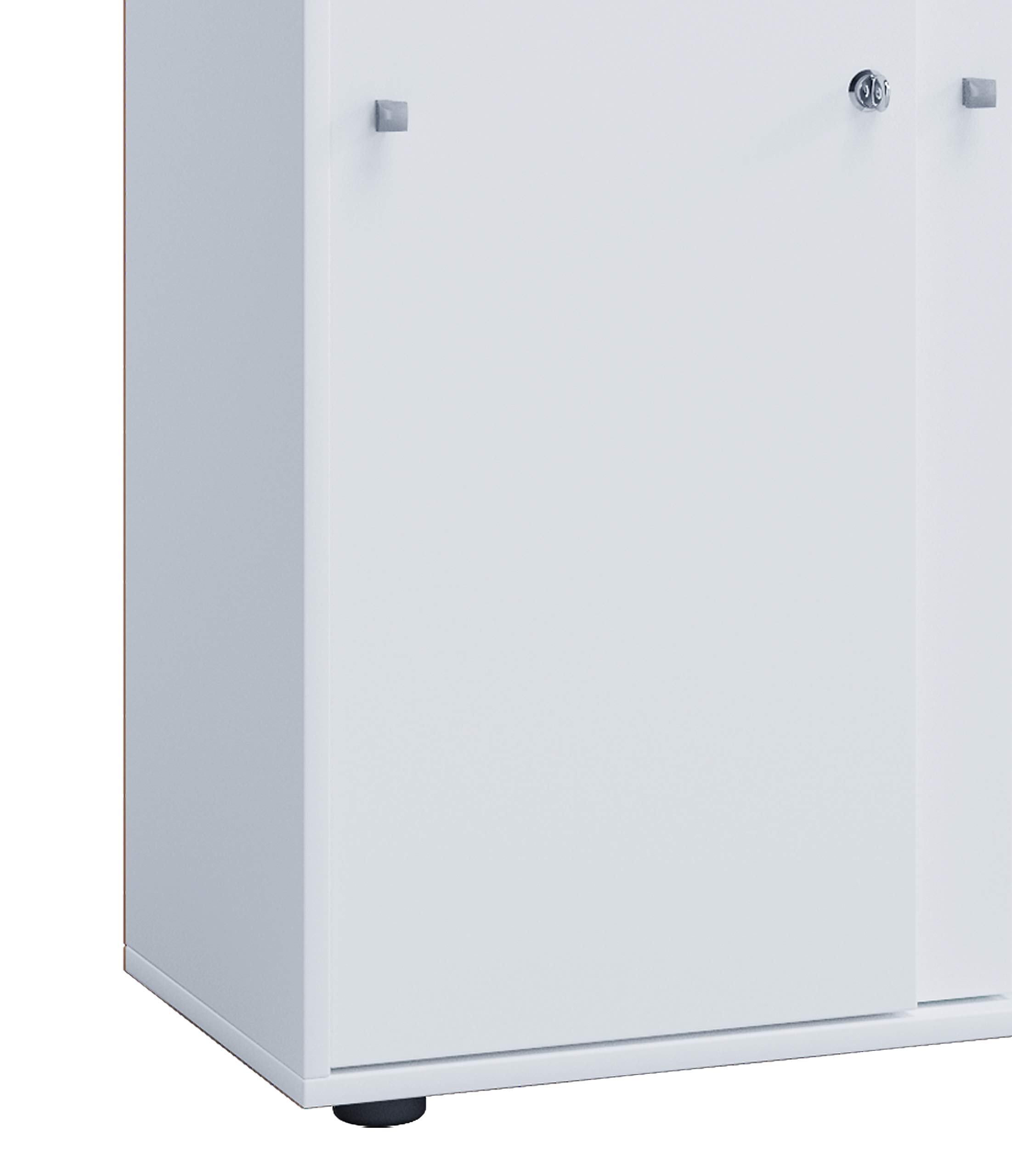 VCM Büroschrank mit 5 Fächern | moderner Aktenschrank mit Schiebetüren und Schloss | Maße ca. B. 70 x H. 184 x T. 37 cm – Lona 5-Fach abschließbar