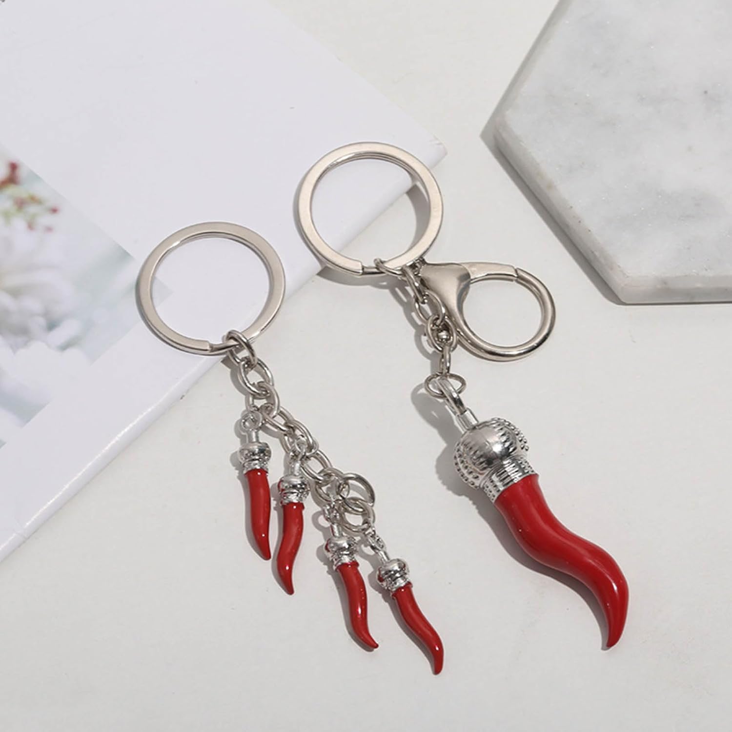 Fashionable Chili Pepper Keychain Stylish Bag Charm Durable Alloy Keyring Decoration Unique Oil Droplet Effect Key - Image 8