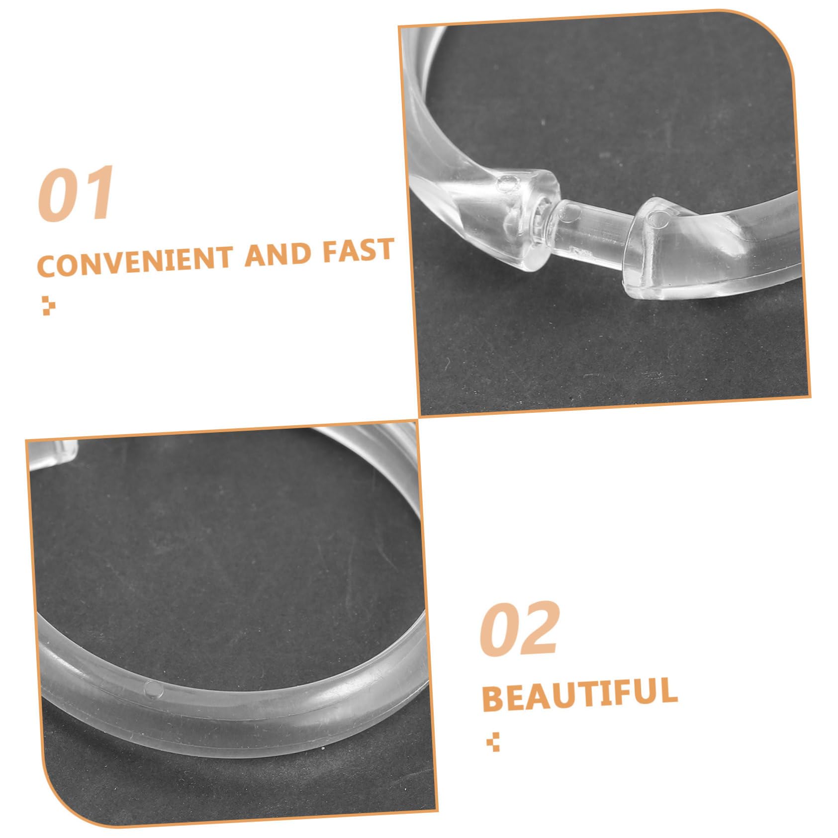 50 Pezzi Anelli per Doccia in Plastica Trasparente con Chiusura Scatto Sicura Anelli Bagno Resistenti Compatibili con Asta Doccia e Tende Spesse Accessori Bagno Multifunzionali