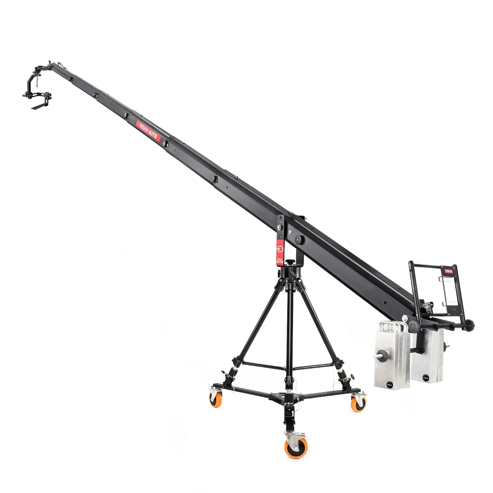 PROAIM Kite-22 Ultimate Package - 24.5ft Camera Jib Crane for Video Film Production. Includes 3-Axis Spin Pan Tilt Head, Gravity Tripod Stand & D-33 Camera Dolly (KITE-22-ULTIMATE)