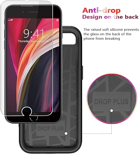Miniatura 4 de Diverbox Funda diseñada para iPhone SE con protector de pantalla, resistente a los golpes, resistente a los golpes, para Apple iPhone se Phone