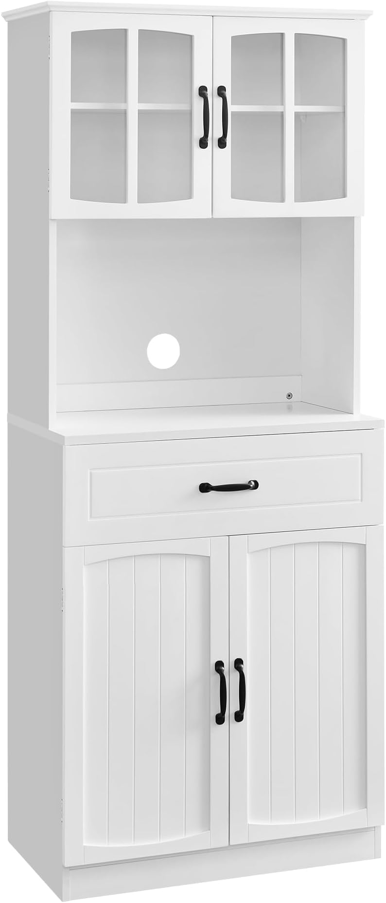 Hzuaneri Küchenhochschrank 180cm - Buffetschrank Mit Arbeitsplatte & 4 Staufächern