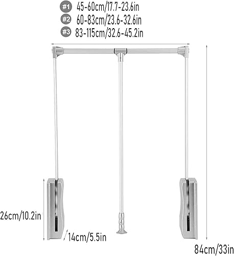 Miniatura 3 de Riel colgante de ropa desplegable para armario, armario de armario, ancho ajustable, riel colgante ordenado, organizador de armario, estante de
