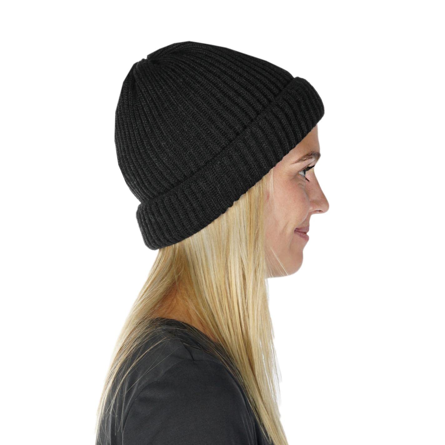 Strickmütze Rippstrick Merino Wolle