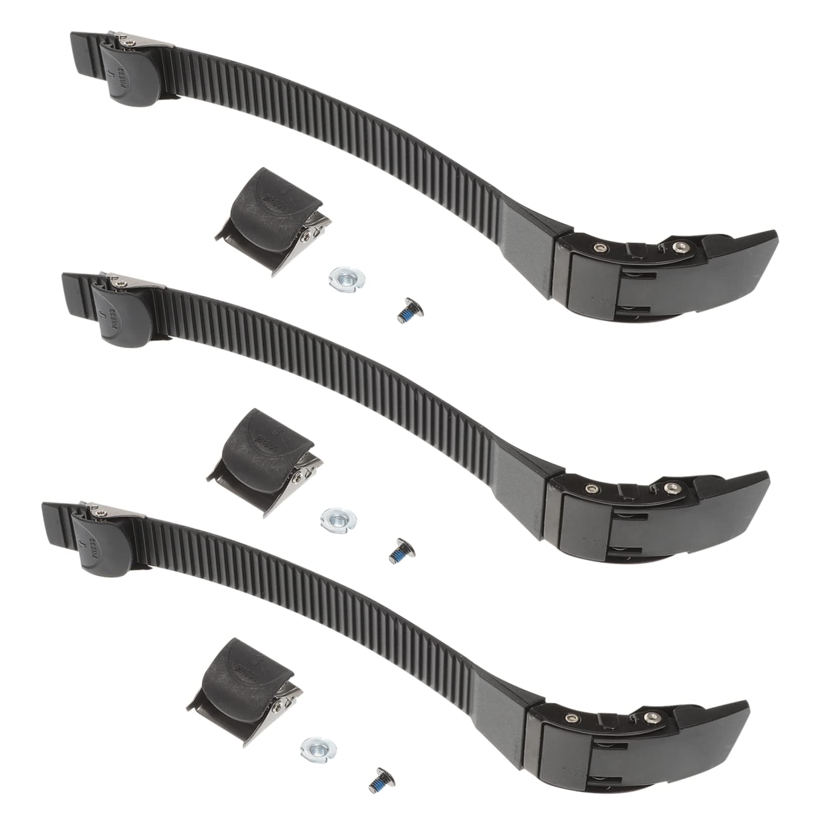 Kisangel Roller Skates Strap Replacement 3 Pack Black PVC Buckle for Skating Shoes